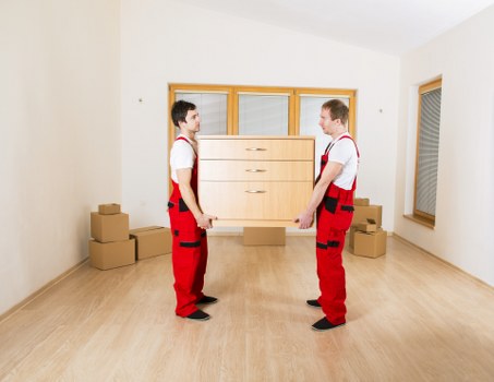 Loading furniture and boxes into a van for a local Elephant and Castle move